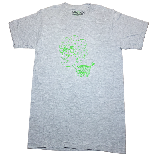 Puff Hair Box Body Tee - Grey/Green